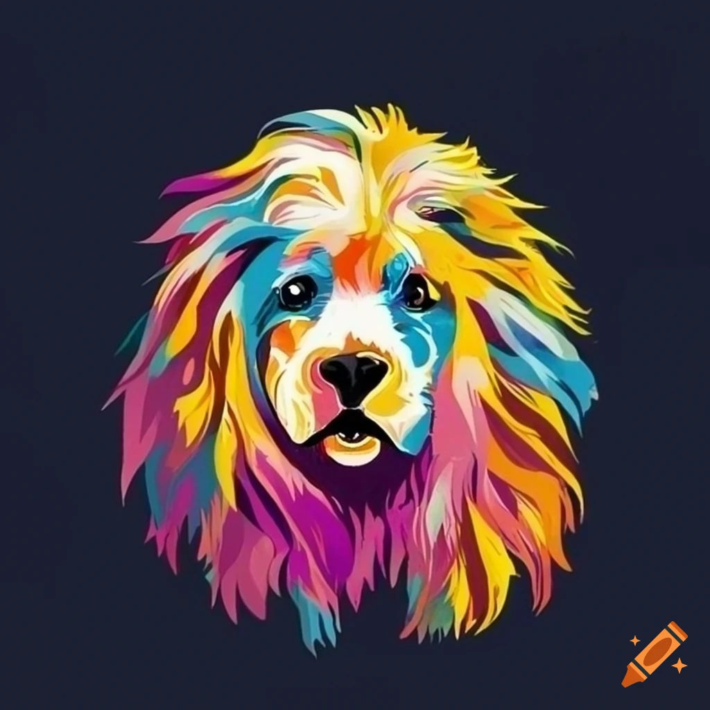 Wallpaper #1WfB-JIBSpphPi3-ior0333 Tibetan Spaniel Face Outline Stencil with Lion Mane