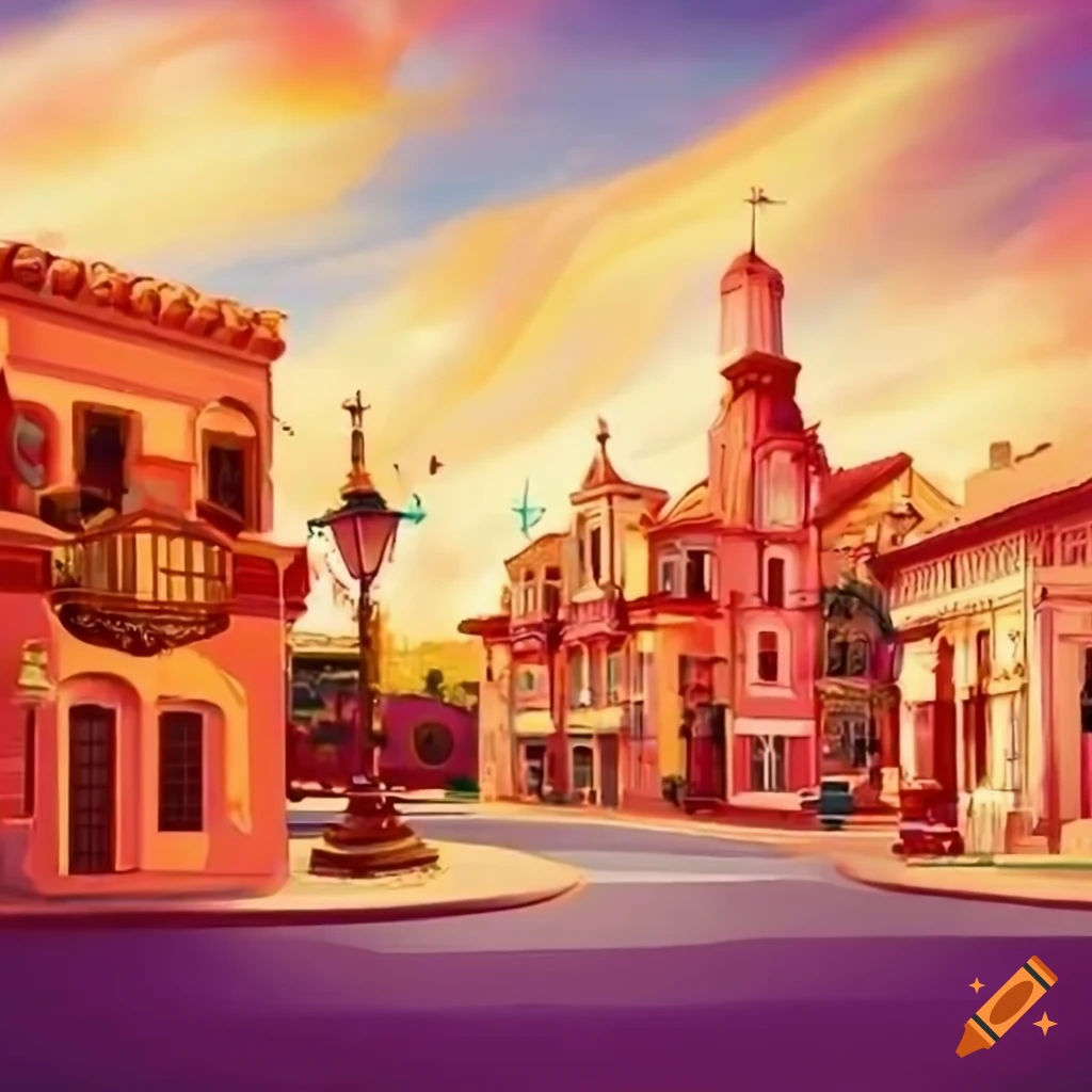 Wallpaper #0GgmGJMBSpphPi3-_xE1369 Charming Disney Style Street Scene with Victorian and Spanish Buildings