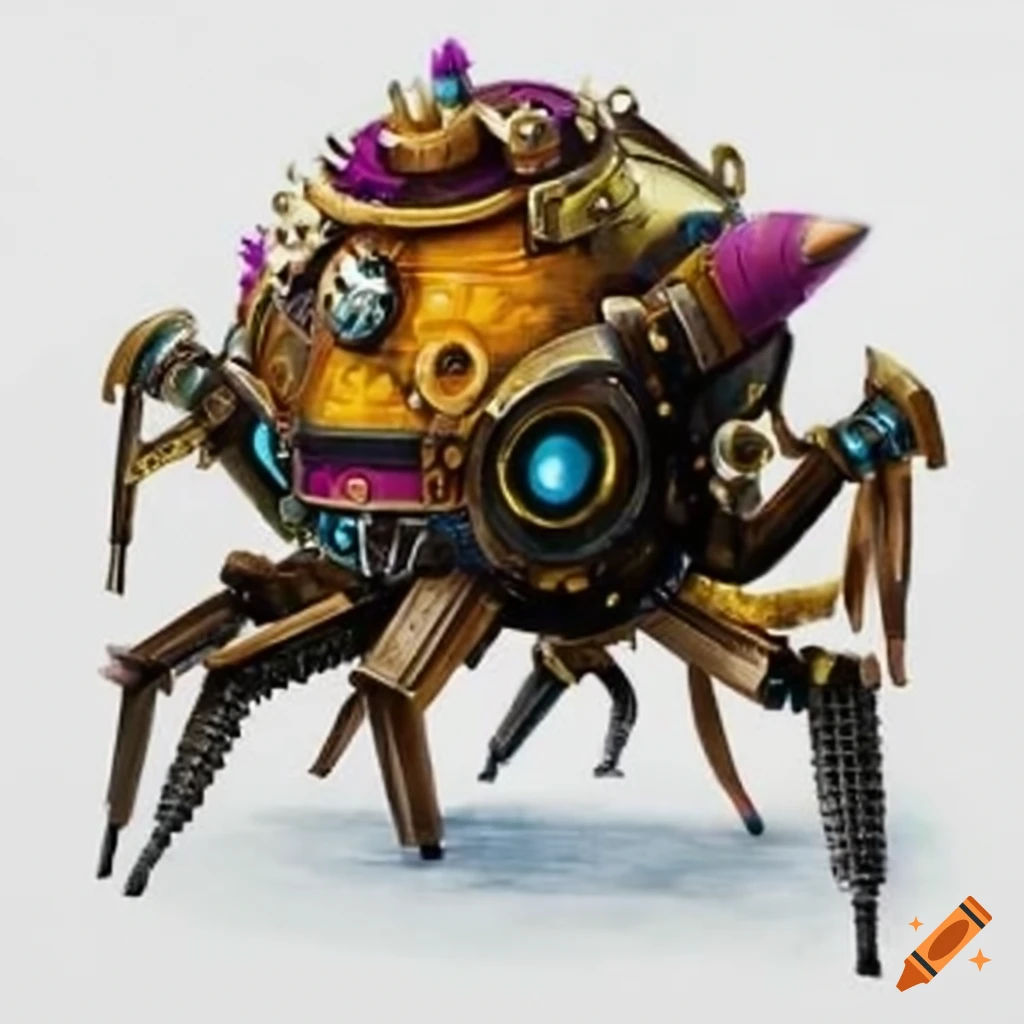 Wallpaper #ss4JJZMB71dOy6JZQBKv209 Image of a Steampunk Spider Robot Warrior on Craiyon