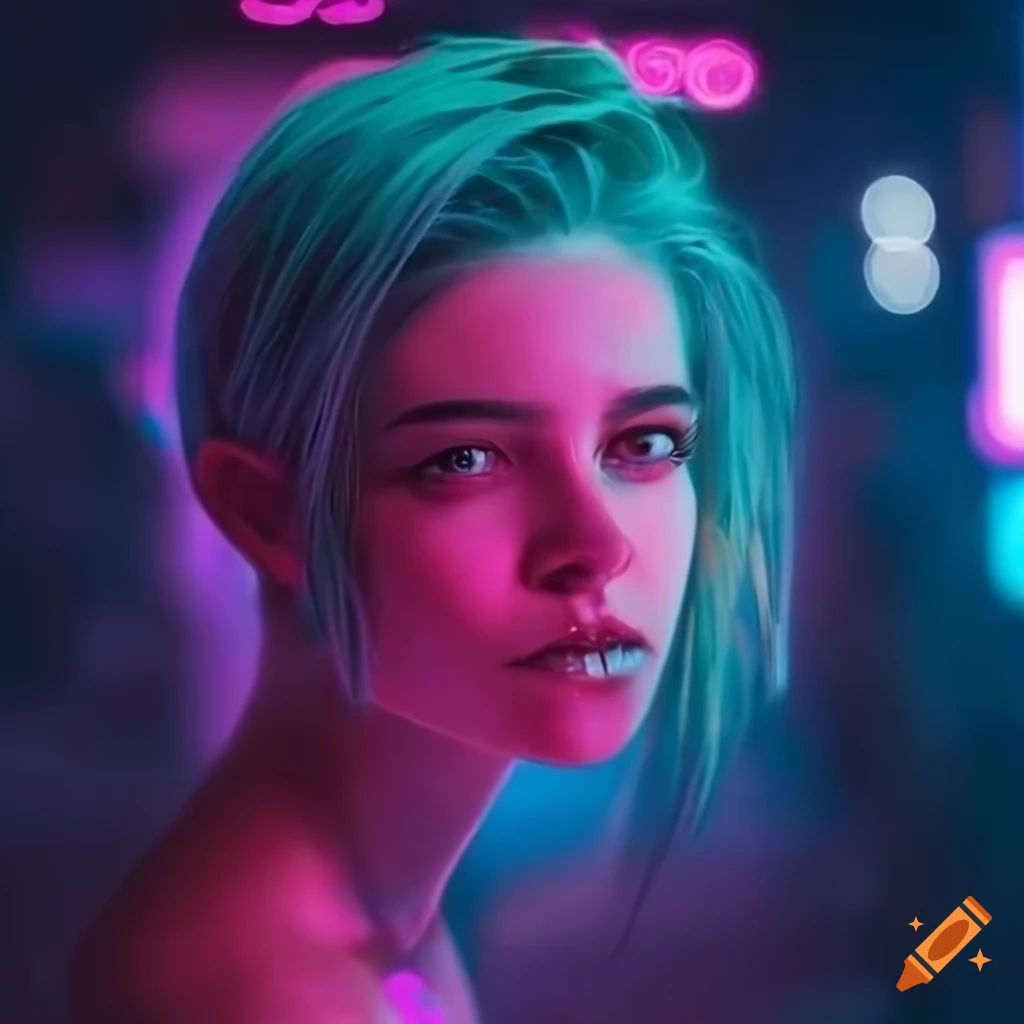 Wallpaper #xYfsMZMBPAdmKxa2QGLb235 Headshot of Cyberpunk Character with Neon Lighting Resembling Peter