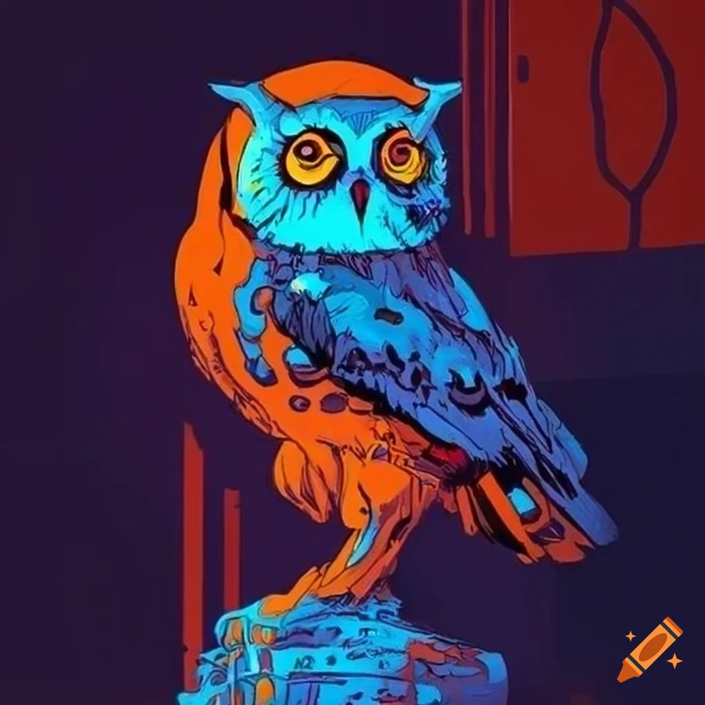 Wallpaper #AF7fMpMBborbLbczZGDZ230 Tim Doyle Style Cyberpunk Owl