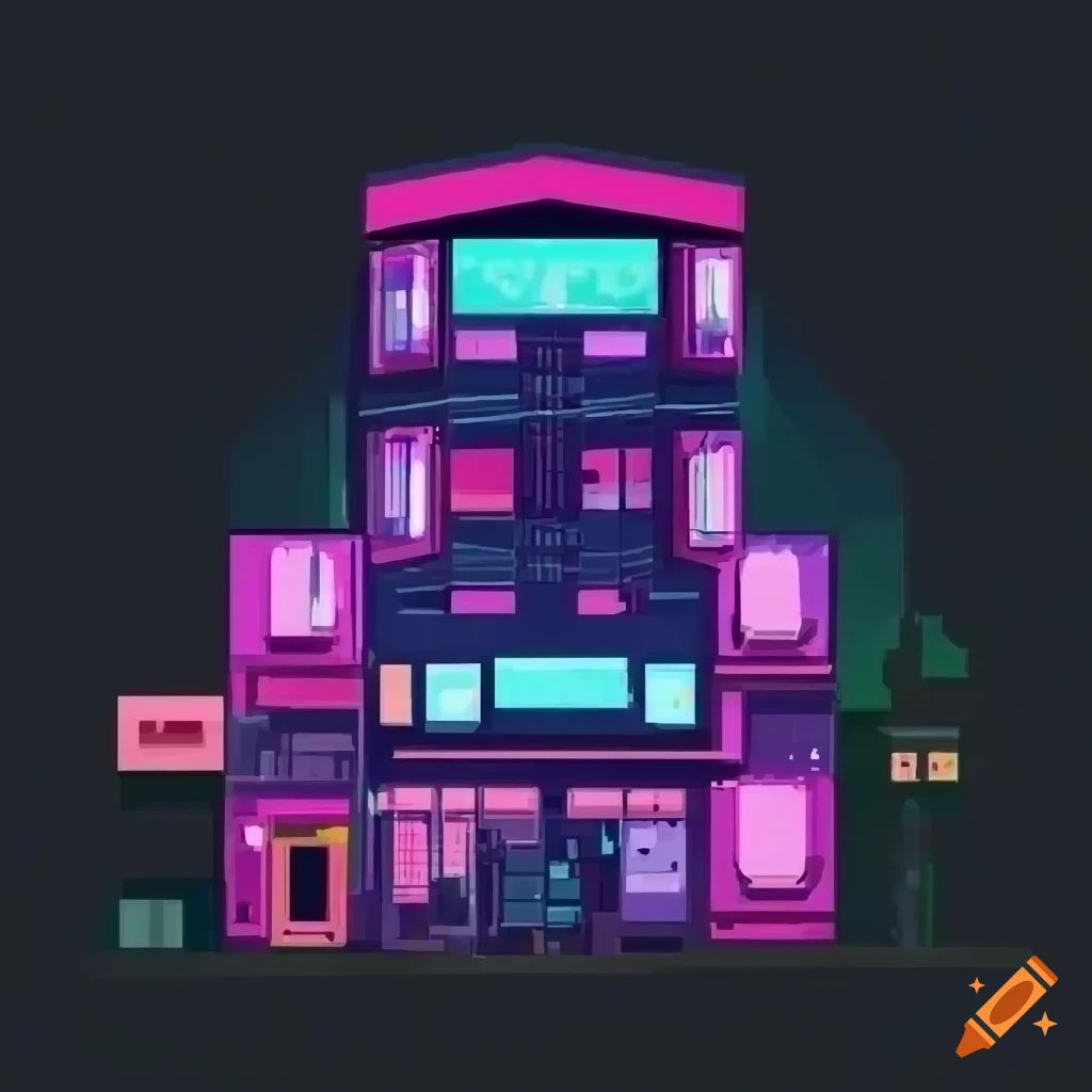 Wallpaper #RFjoM5MBzN9vxX340ToL224 Cyberpunk Building 2d Animetransparent Backgroundminimalismnight