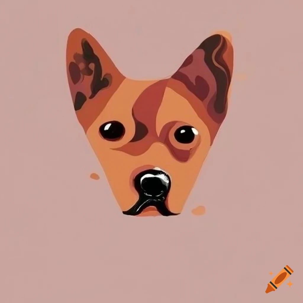 Wallpaper #aWdbBJMBSpphPi3--bfl242 Dog Face Simple Minimalist Painting Abstract on Craiyon
