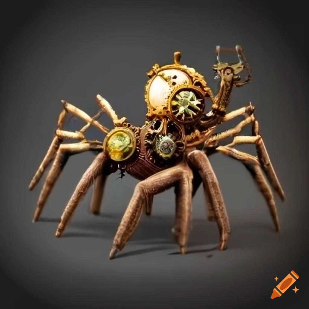Wallpaper #MVgVNJMBzN9vxX348jvw22 Steampunk Spider with a Seat on Its Back