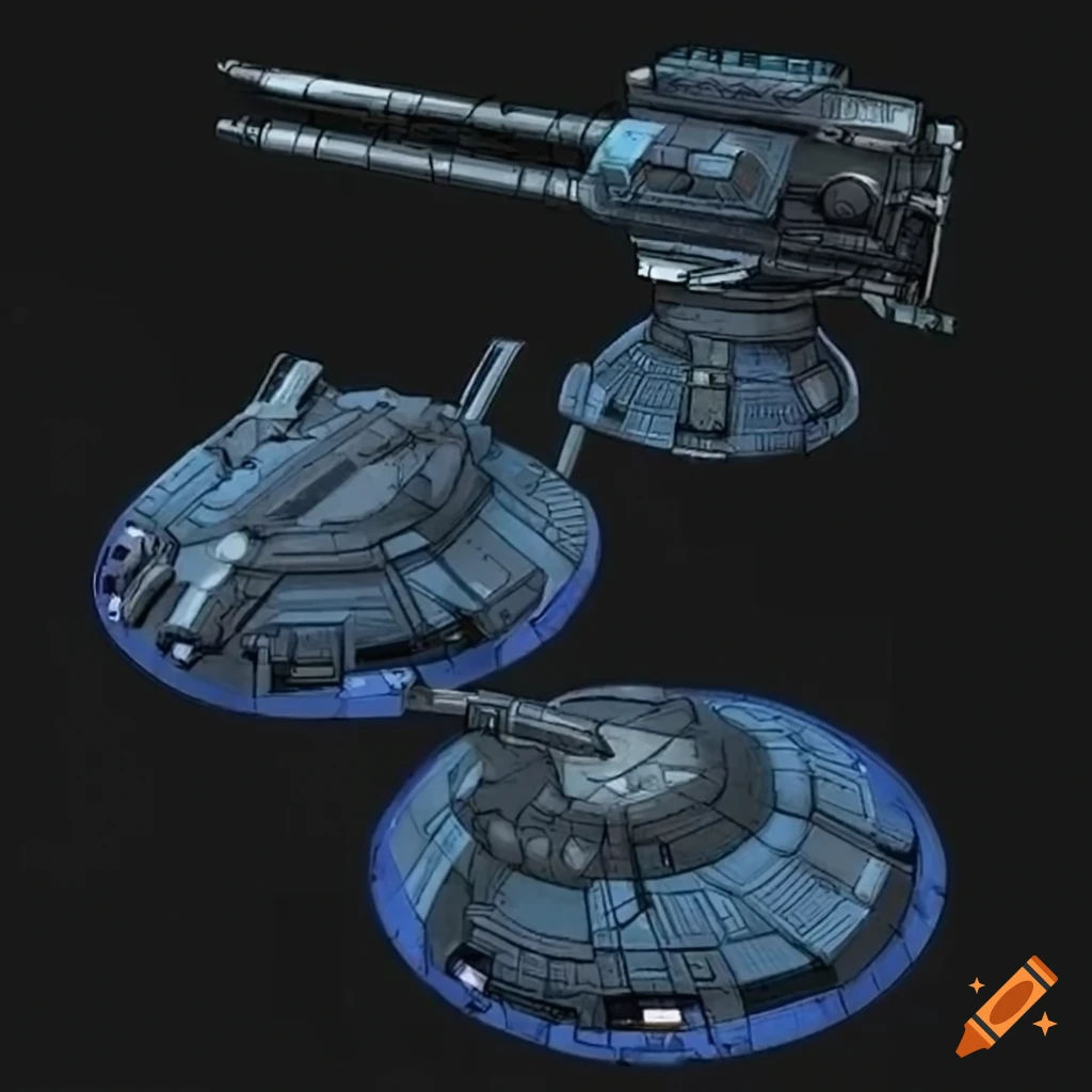 Wallpaper #H2huGZMBSpphPi3-FBdI265 Sci Fi Turret Blueprints on Craiyon