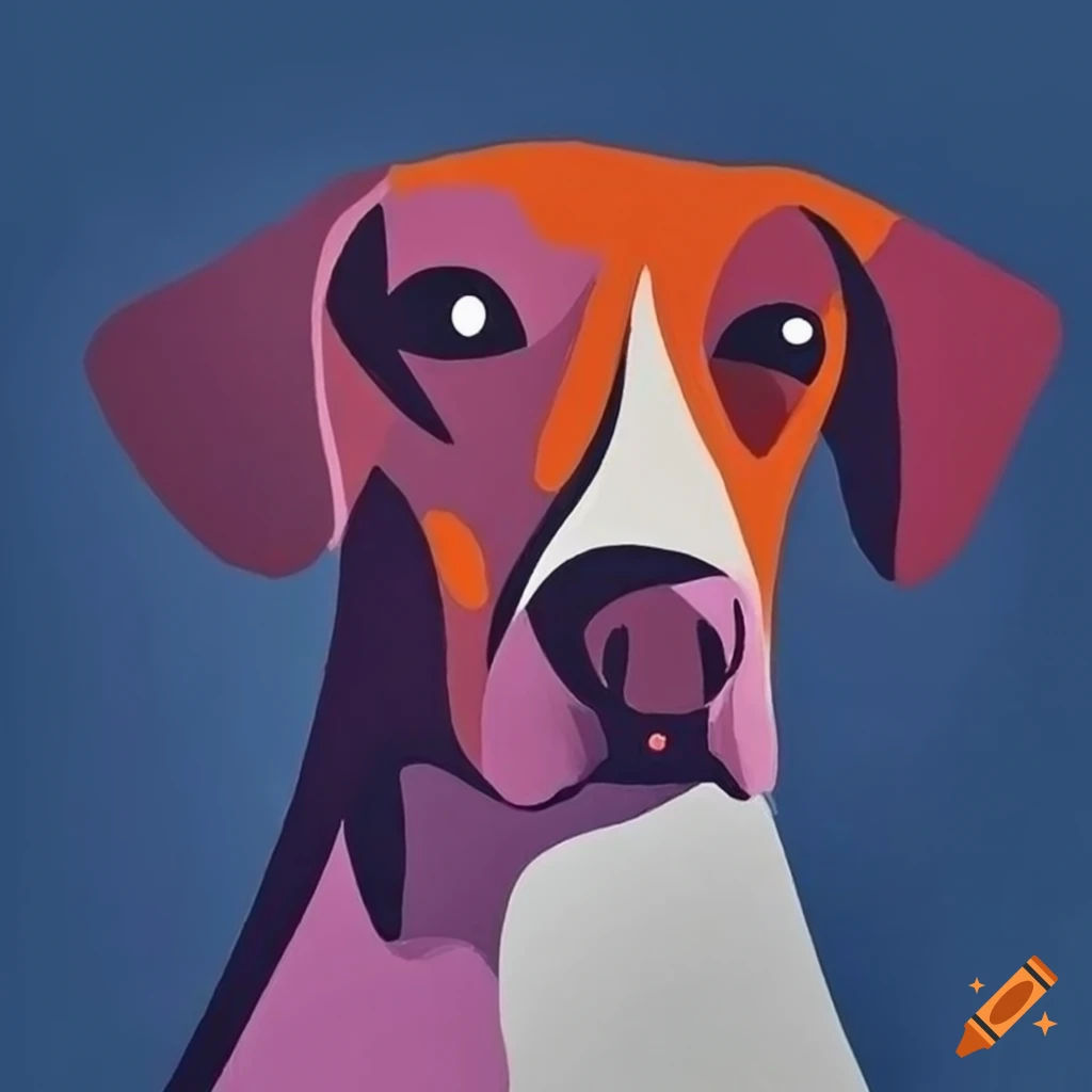Wallpaper #aWdbBJMBSpphPi3--bfl230 Dog Face Simple Minimalist Painting Abstract on Craiyon