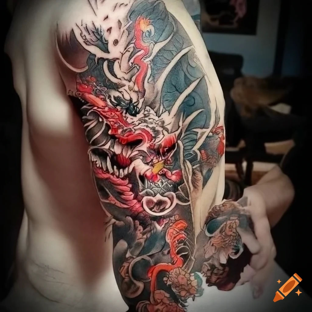 Wallpaper #dGfrEZMBSpphPi3-k_mu325 Japanese Dragon Tattoo on Craiyon