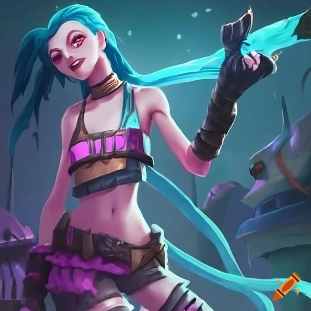Wallpaper #XmdMB5MBSpphPi3-rMV2286 Thumbnail of Jinx from League of Legends on Craiyon