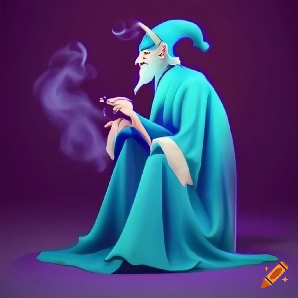 Wallpaper #Px37LJMBlOZrFDOko823226 Wizard Smoking in a Cool Art Style on Craiyon