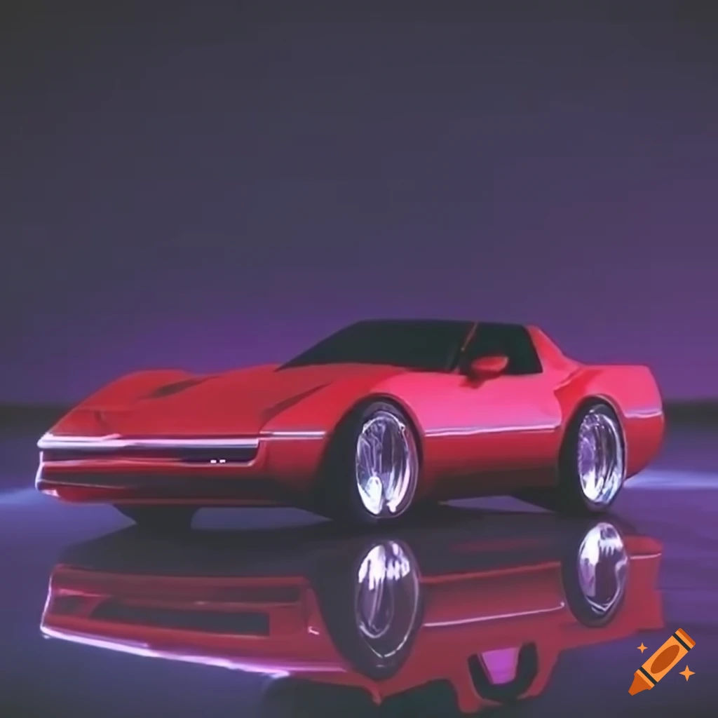Wallpaper #q2dJDJMBSpphPi3-fd2b379 Red Corvette C4 with a Synthwave Vibe on Craiyon