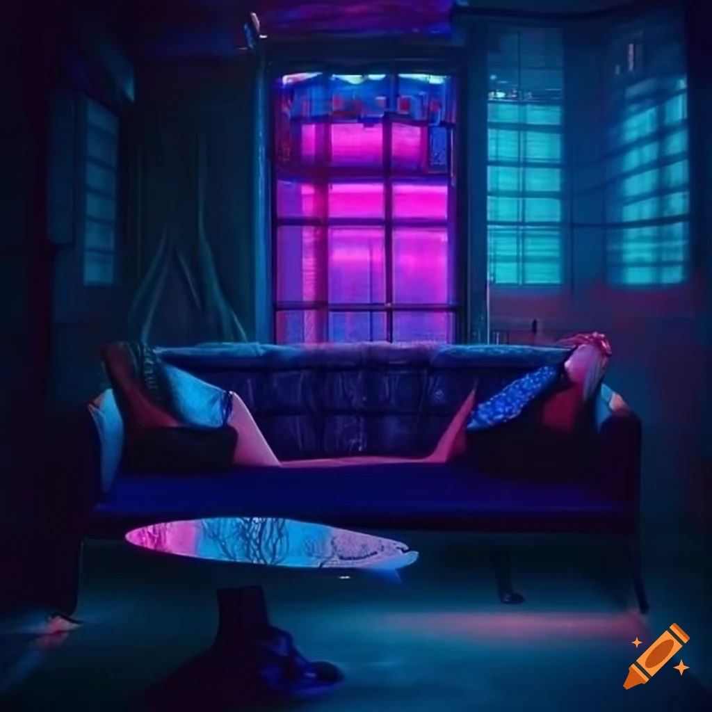 Wallpaper #EWc7-pIBSpphPi3-H5AG7 Cyberpunk Artdeco Couch on Craiyon