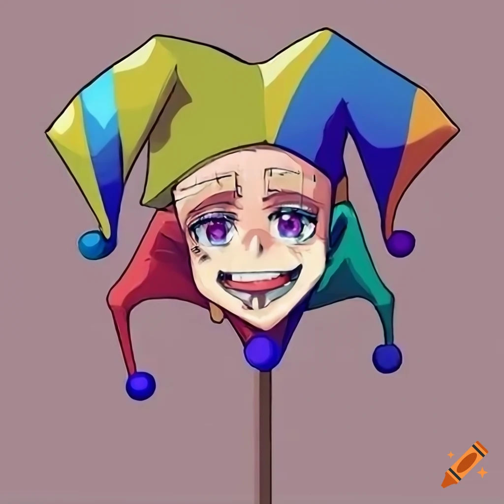 Wallpaper #CGe9DZMBSpphPi3-Kudy364 Anime Jester Character on a Stick on Craiyon