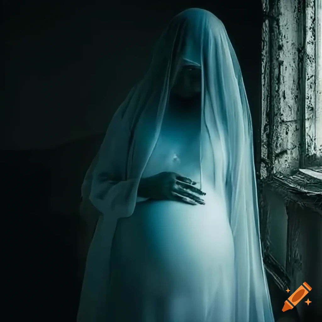 Wallpaper #YvRGOpMBKFX8bn3r4nhy73 Image of a Pregnant Ghost Woman in a Ruined Hospital on Craiyon