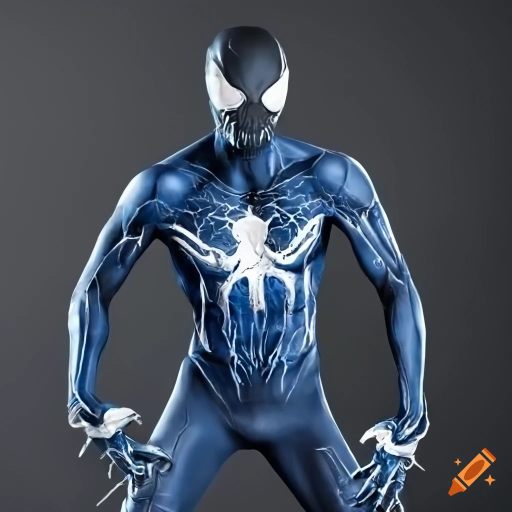 Wallpaper #ofRpOpMBKFX8bn3r03iL274 Blue Symbiote Suit with White Spider Logo on Craiyon