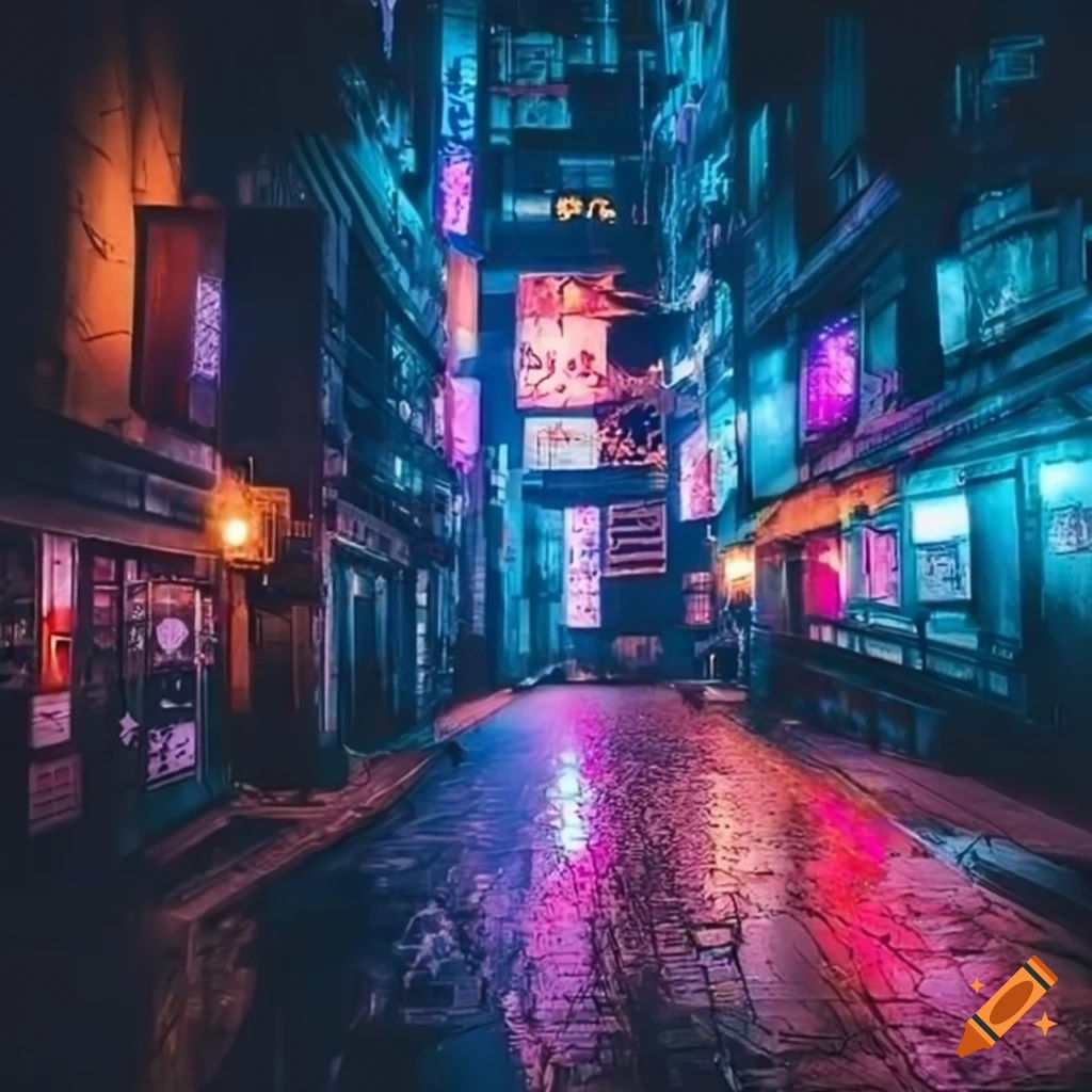 Wallpaper #aRa7MpMBygIvLWsIWpP2327 Cyberpunk City with Japanese Architecture and Neon Lights on Craiyon