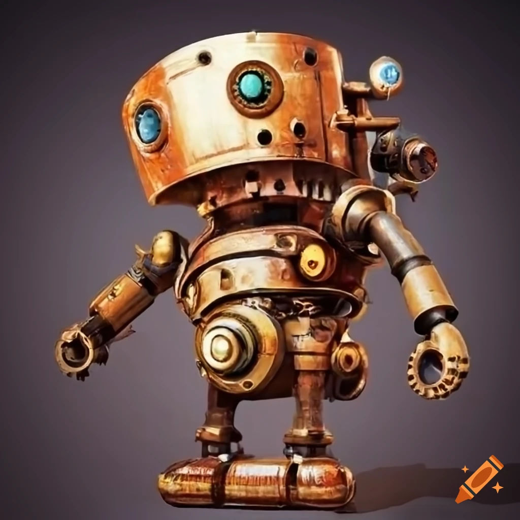 Wallpaper #ss4JJZMB71dOy6JZQBKv86 Steampunk Robot Artwork on Craiyon