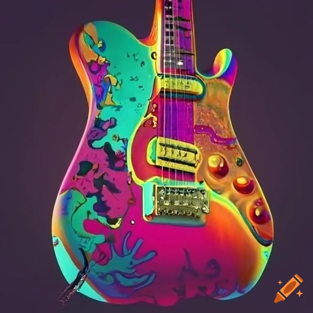 Wallpaper #9ho2UJMB1yWOL4qgrn_E341 Psychedelic Electric Guitar on Craiyon