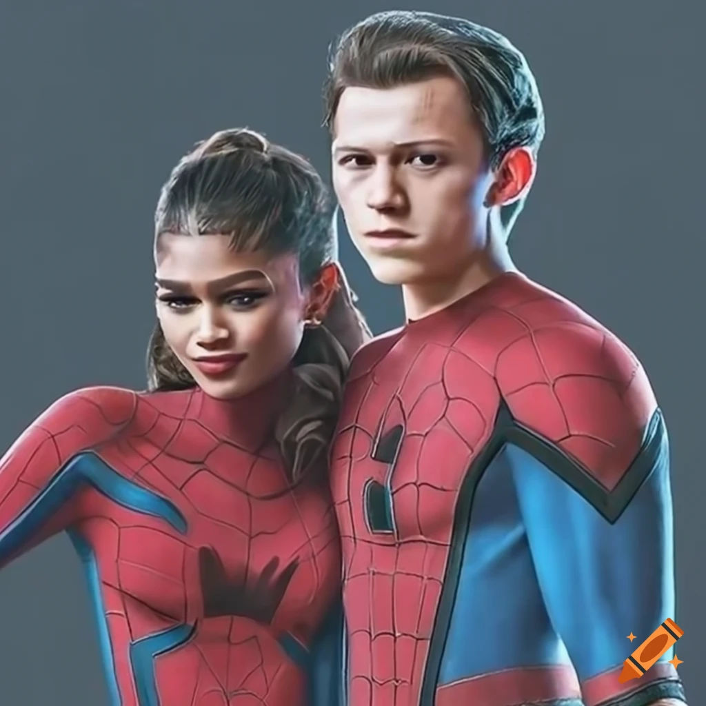 Wallpaper #Hme5DJMBSpphPi3-euDo185 Tom Holland and Zendaya in Spider Man and Spider Woman Costumes on Craiyon