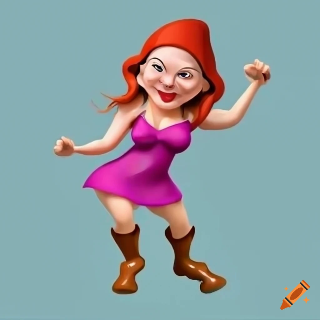 Wallpaper #avA6gJcBi4JM6agGWiFc194 Cartoon of a Dancing Dwarf Woman