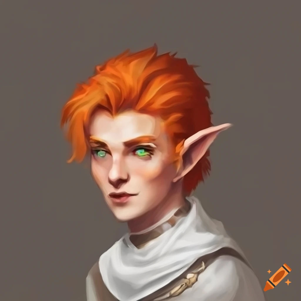 Wallpaper #H2ds_JIBSpphPi3-LpgZ212 Half Elf Man with Fire and Light Elemental Powers on Craiyon