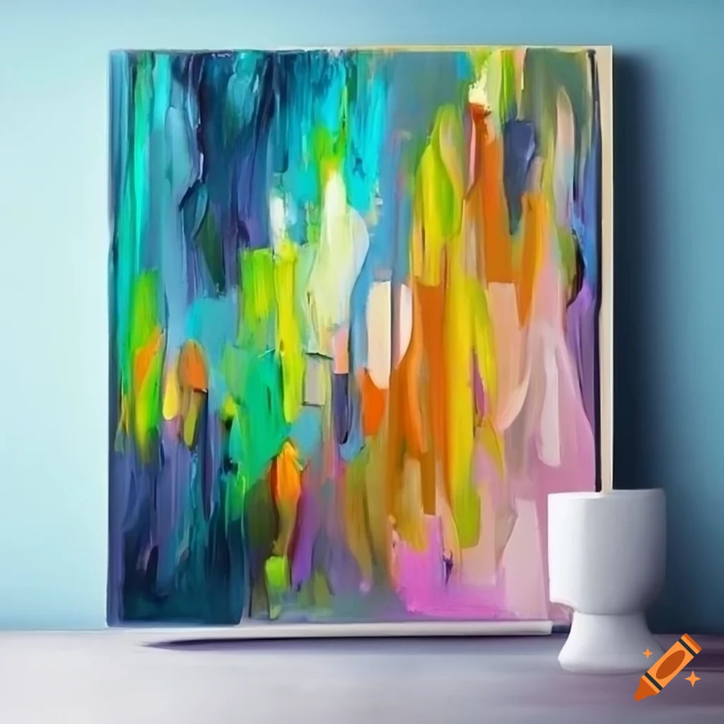 Wallpaper #f9aca Abstract Oil Painting with Thick Paint and Bright Colors by Theresa Paden