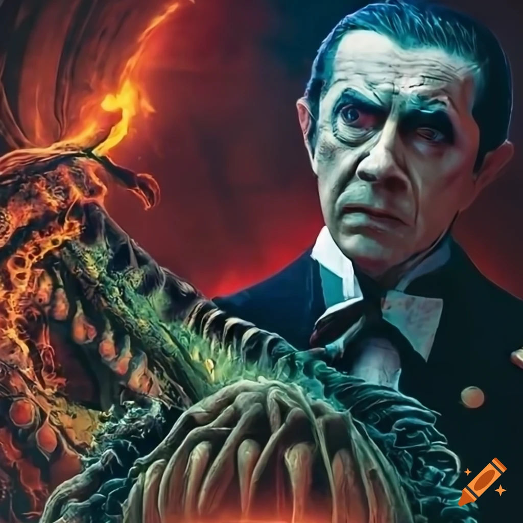 Wallpaper #95lDP5MBUcASHT6nWssT254 Sci Fi Movie Poster with Bela Lugosi and Tentacle Monster on Craiyon