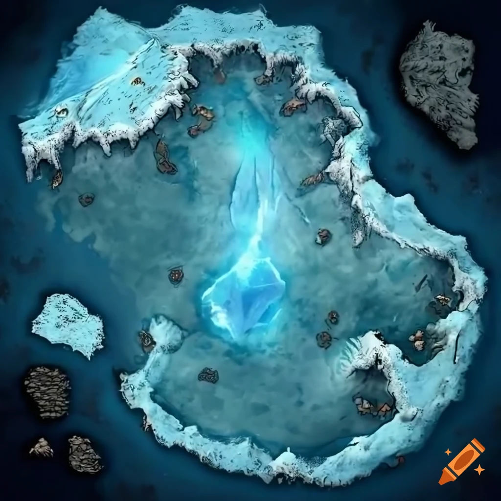 Wallpaper #nbjR25IBJvJKYCmEbvi_167 Fantasy Map of the Elemental Plane of Ice on Craiyon