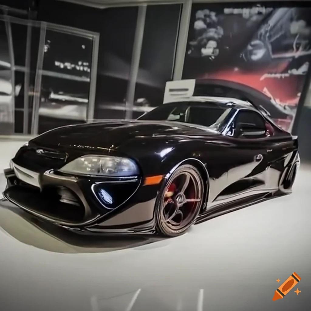 Wallpaper #Amd16JIBSpphPi3-Iz0N100 Black 2013 Toyota Supra Prototype at a Japanese Auto Museum on Craiyon