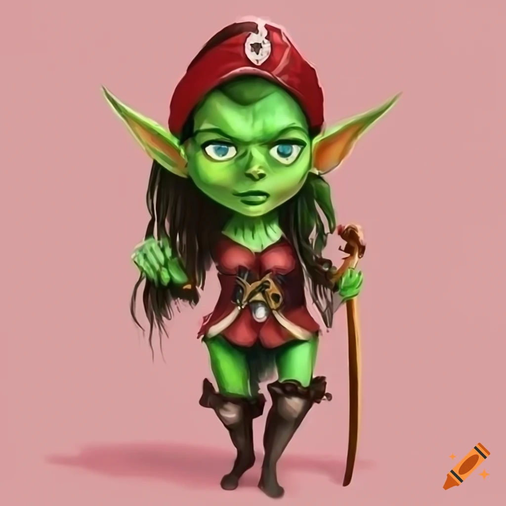 Wallpaper #GkAxMJMBJhL2WPbaVMA6339 Illustration of a Little Green Goblin Pirate Girl