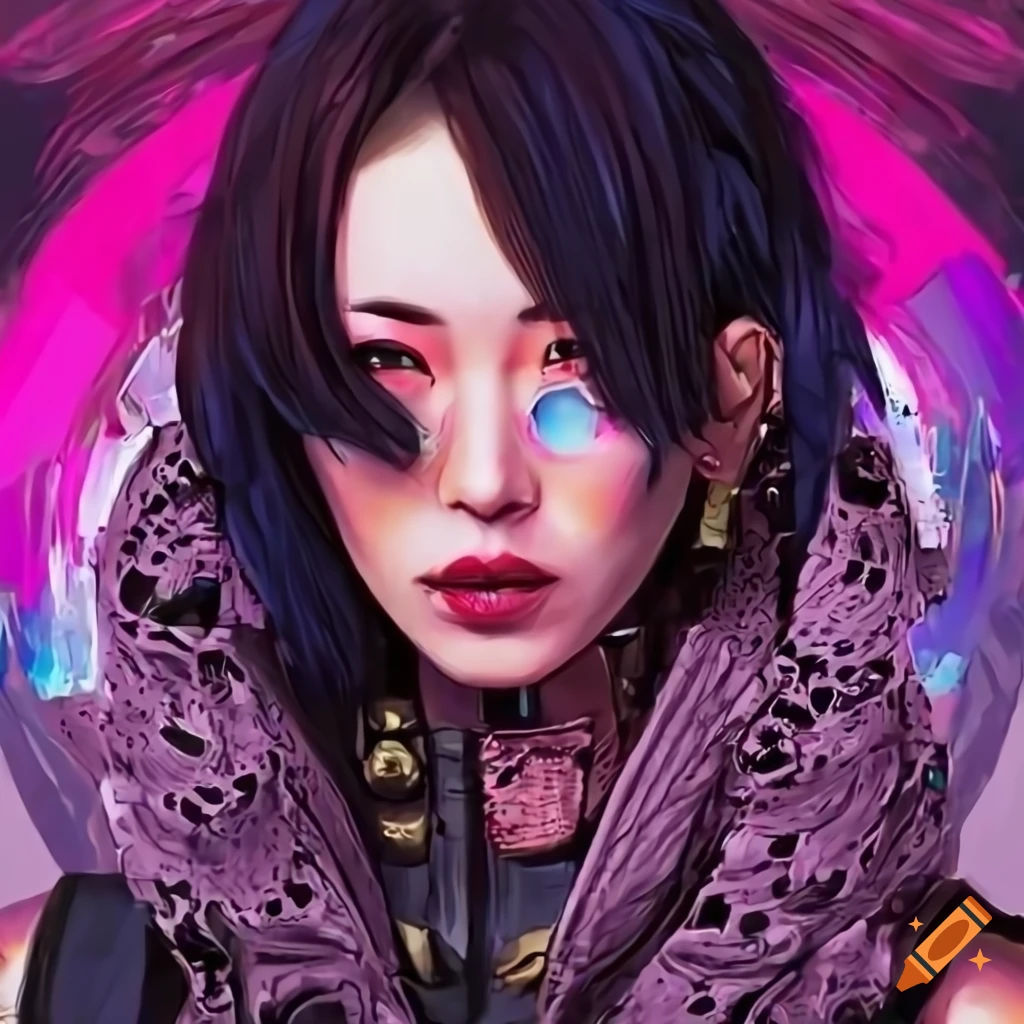Wallpaper #yDtpbpcBSWmA-tzpi44t135 Cyberpunk Style Middle Aged Japanese Woman