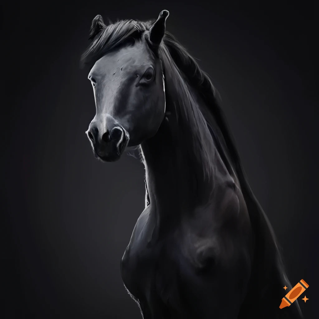 Wallpaper #-2cU-ZIBSpphPi3-KovY162 Image of a Black Horse Rearing on Craiyon