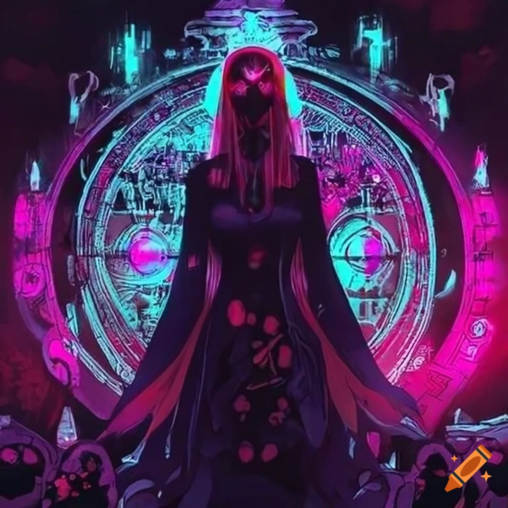 Wallpaper #7FhBNJMBzN9vxX34ITuA238 Cyberpunk Artwork with Occult Symbols
