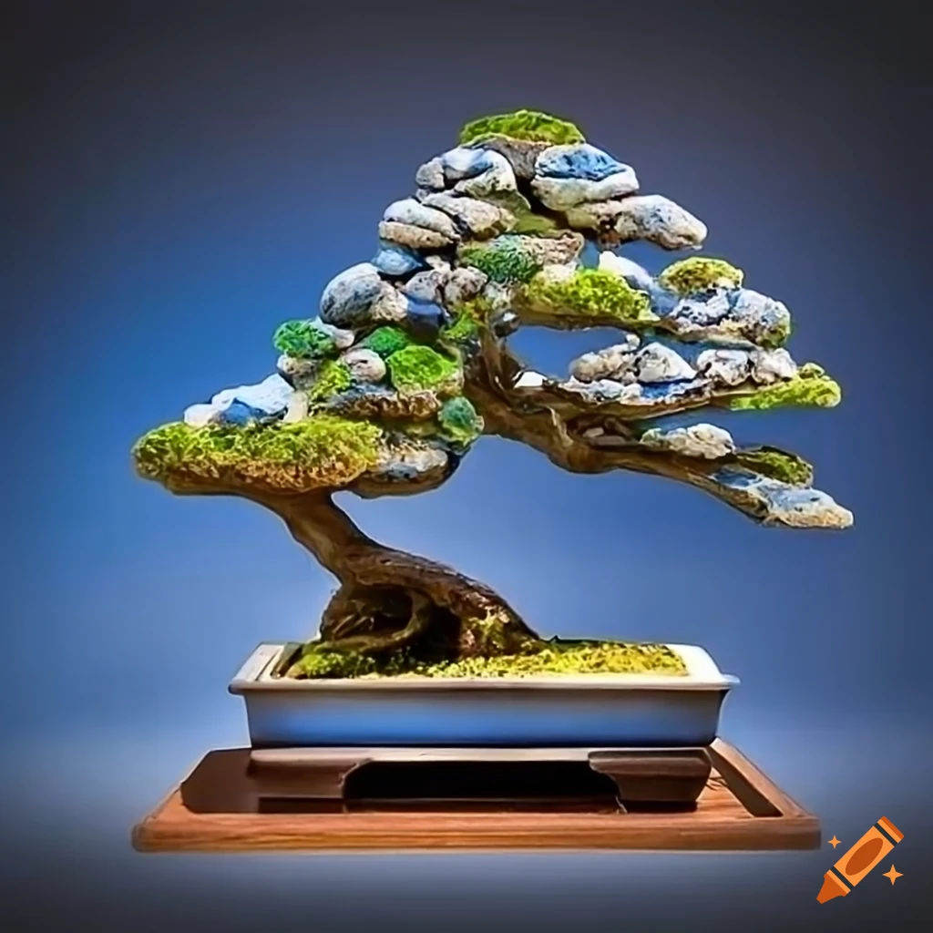 Wallpaper #jWdLE5MBSpphPi3-Rv-o199 Colorful Stone Bonsai Resembling Greek Flag