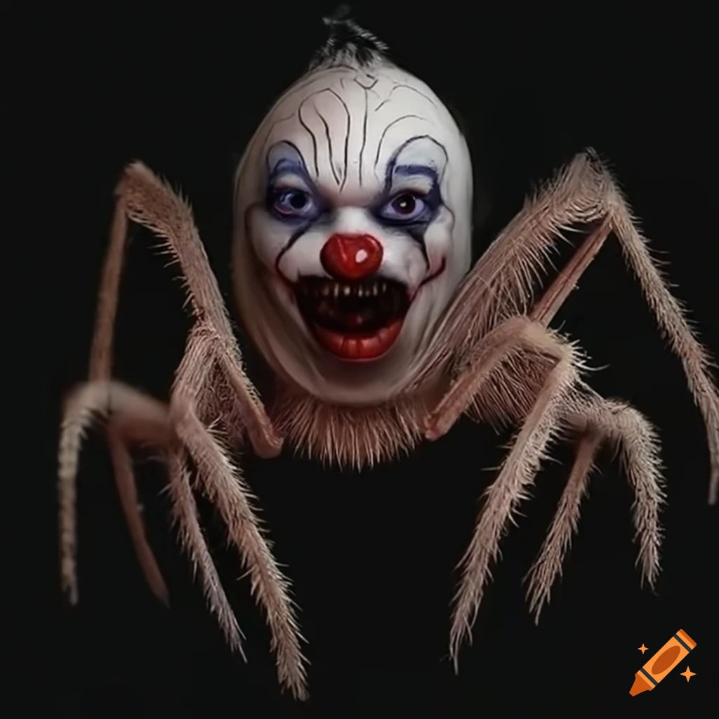 Wallpaper #E1Zdd5cBsd6xcFiEX9pZ24 Creepy Spider Clown for Halloween on Craiyon