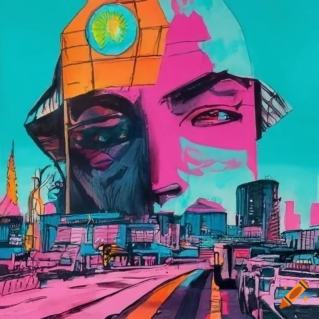 Wallpaper #NWcH9pIBSpphPi3-kYJt376 Dystopian Cyberpunk Illustration with a Pensive Character on Craiyon