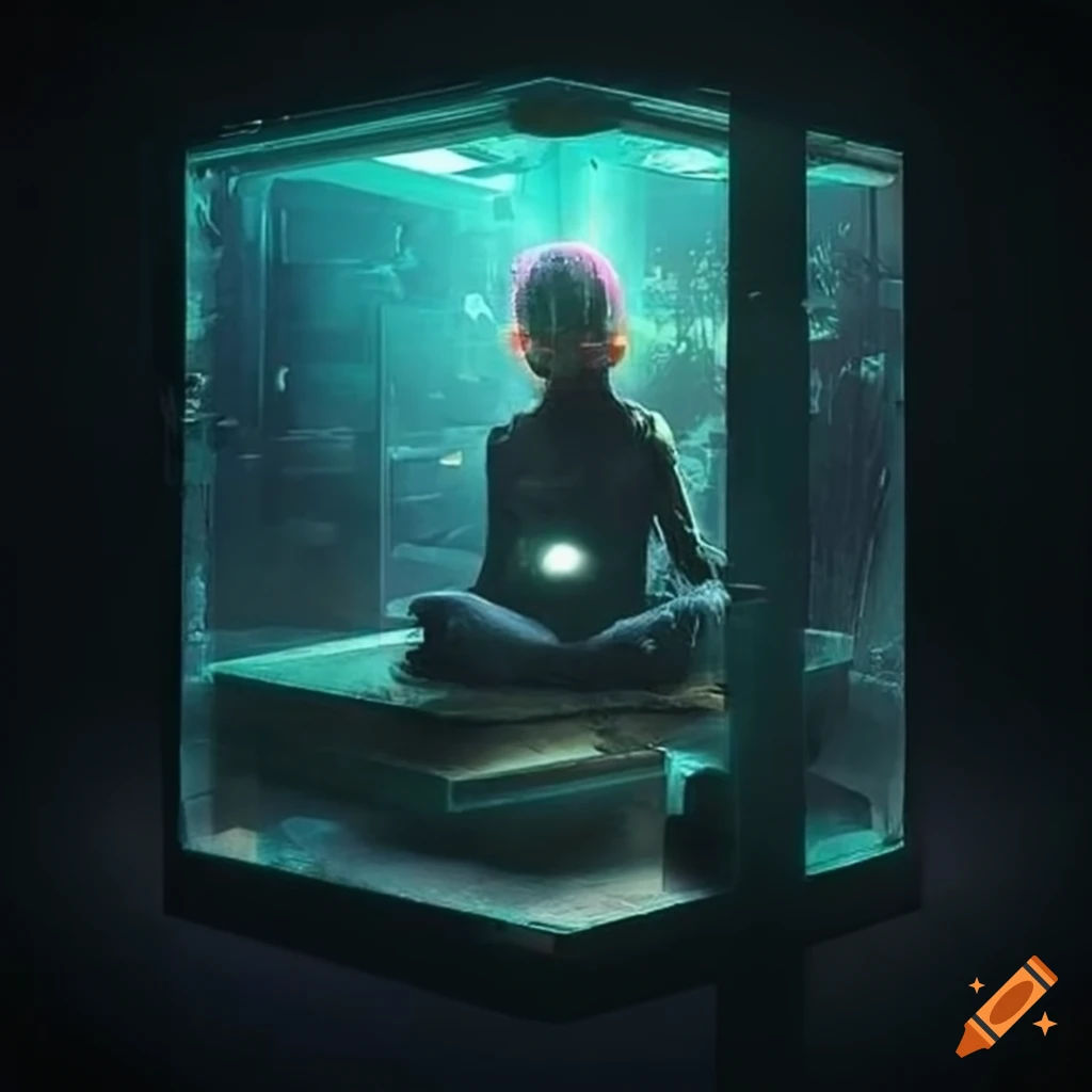 Wallpaper #_Wd9_pIBSpphPi3-Hp-I146 Cyberpunk Artwork of a Tree in a Glass Box on Craiyon