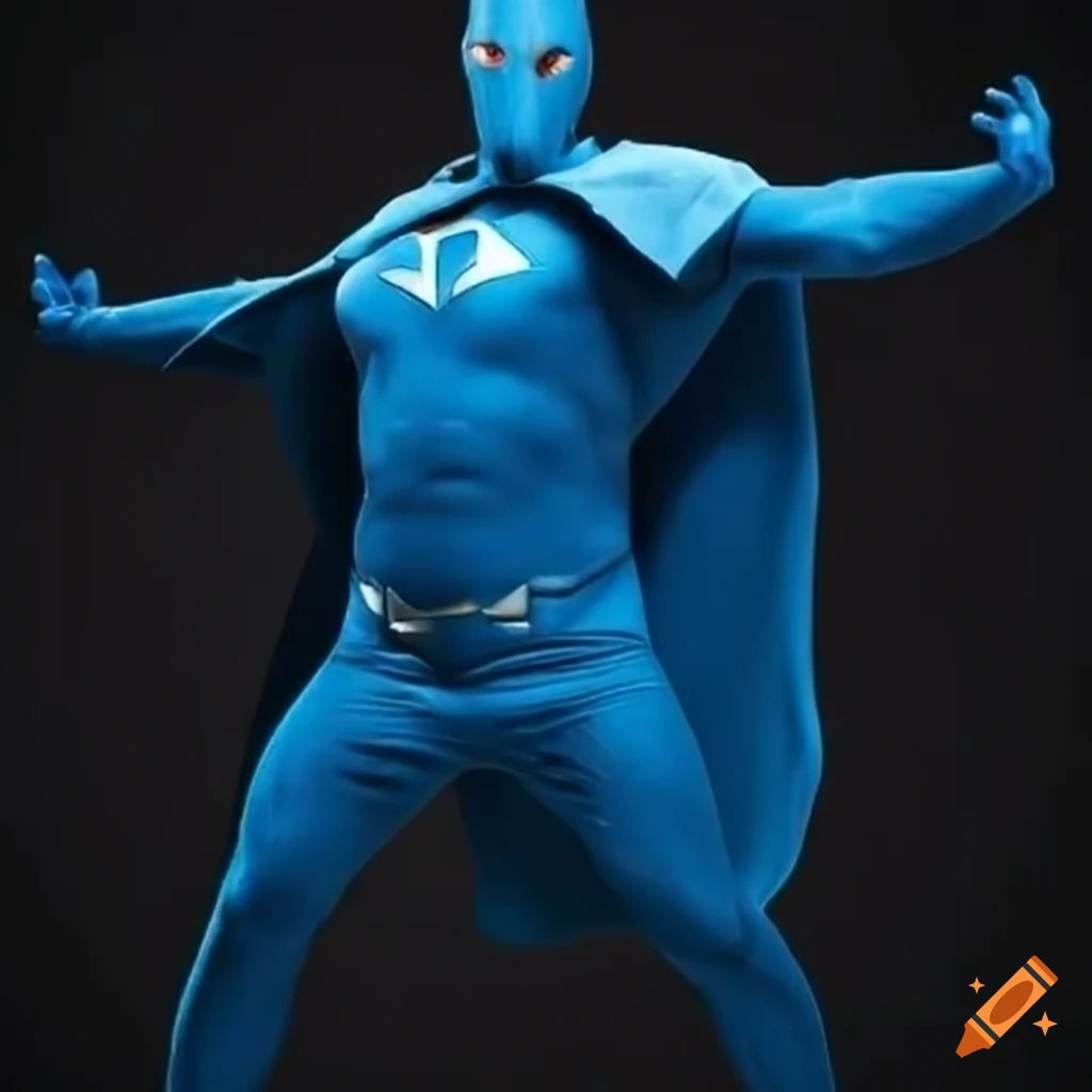 Wallpaper #m2fSBJMBSpphPi3-n7nR23 Powerful Superhero in Blue Costume on Craiyon