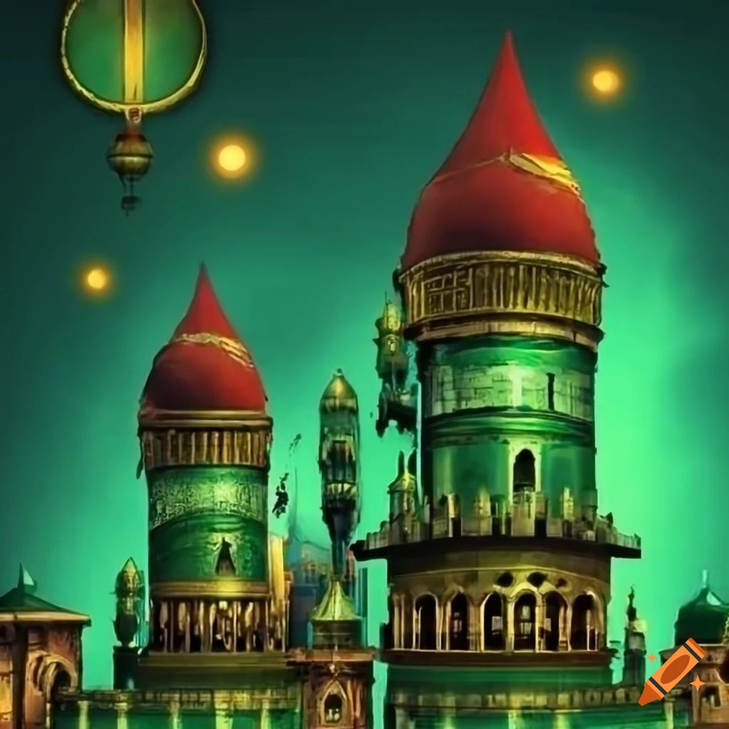 Wallpaper #1WhoJJMBSpphPi3-ETjA359 Steampunk Cityscape with Arabian Influences