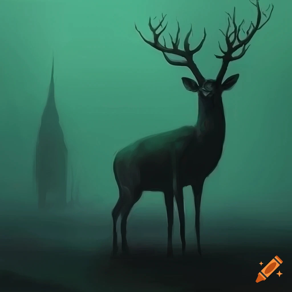 Wallpaper #KW2GaJcBycdYOYFTt3BW143 Eerie Painting of a Deer in Unique Art Styles on Craiyon