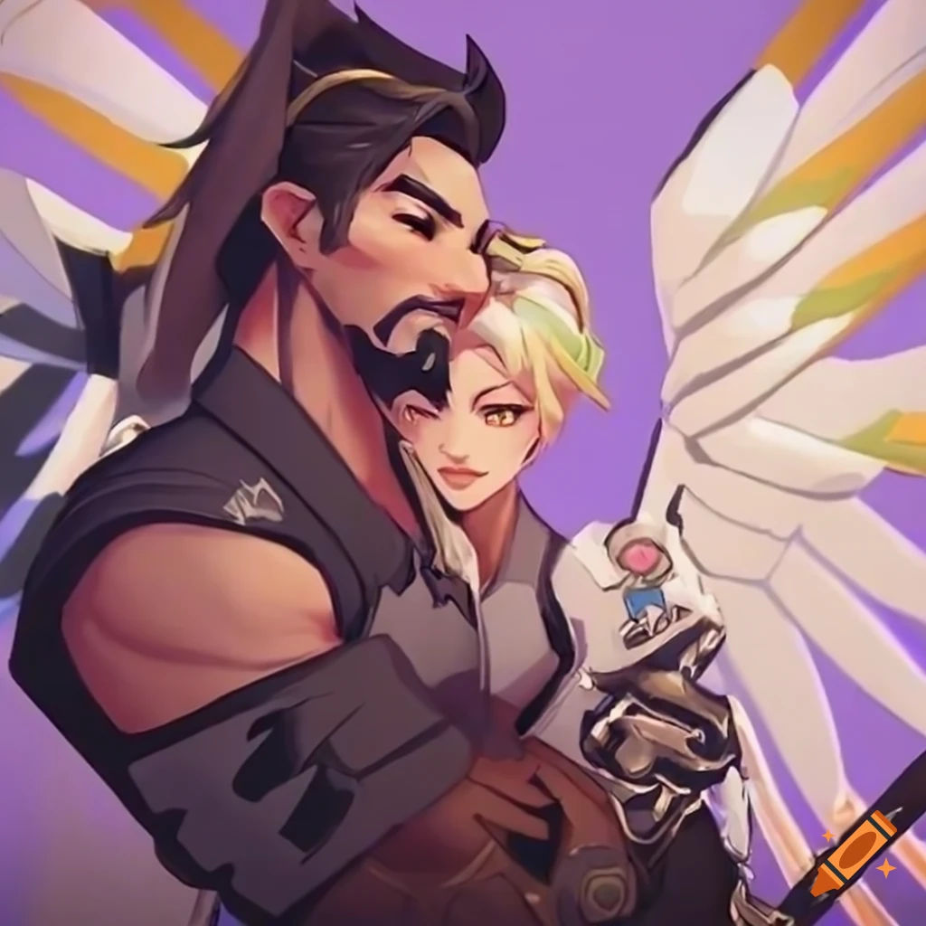 Wallpaper #Hmg_F5MBSpphPi3-nw7I58 Hanzo and Mercy from Overwatch on Craiyon