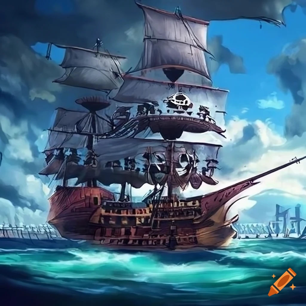 Wallpaper #0qerMpMBlSzal8H17tvu65 One Piece Pirate Ship Artwork on Craiyon