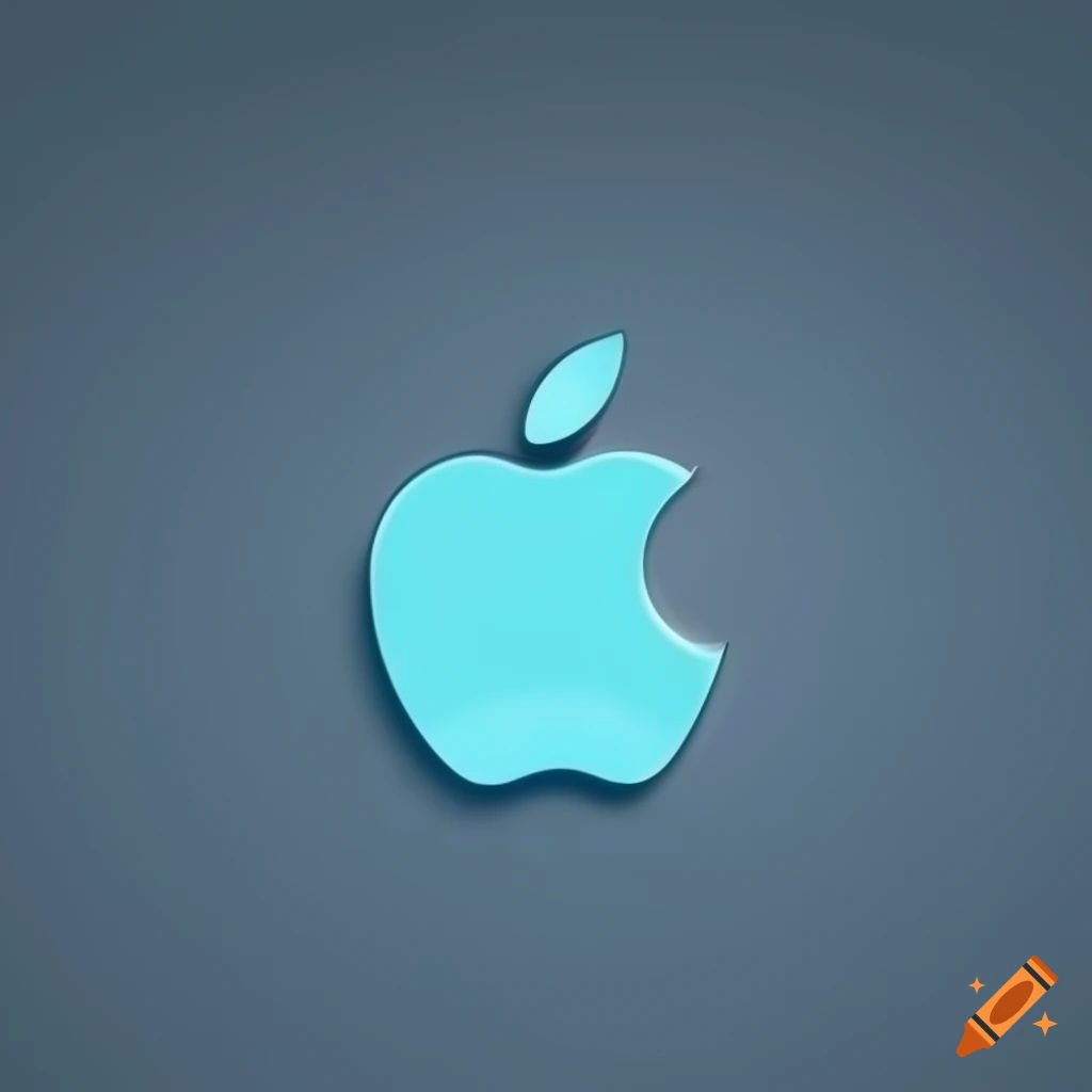 Wallpaper #S_Atf5cBi4JM6agGbCCG57 Blue Apple Logo on White Background