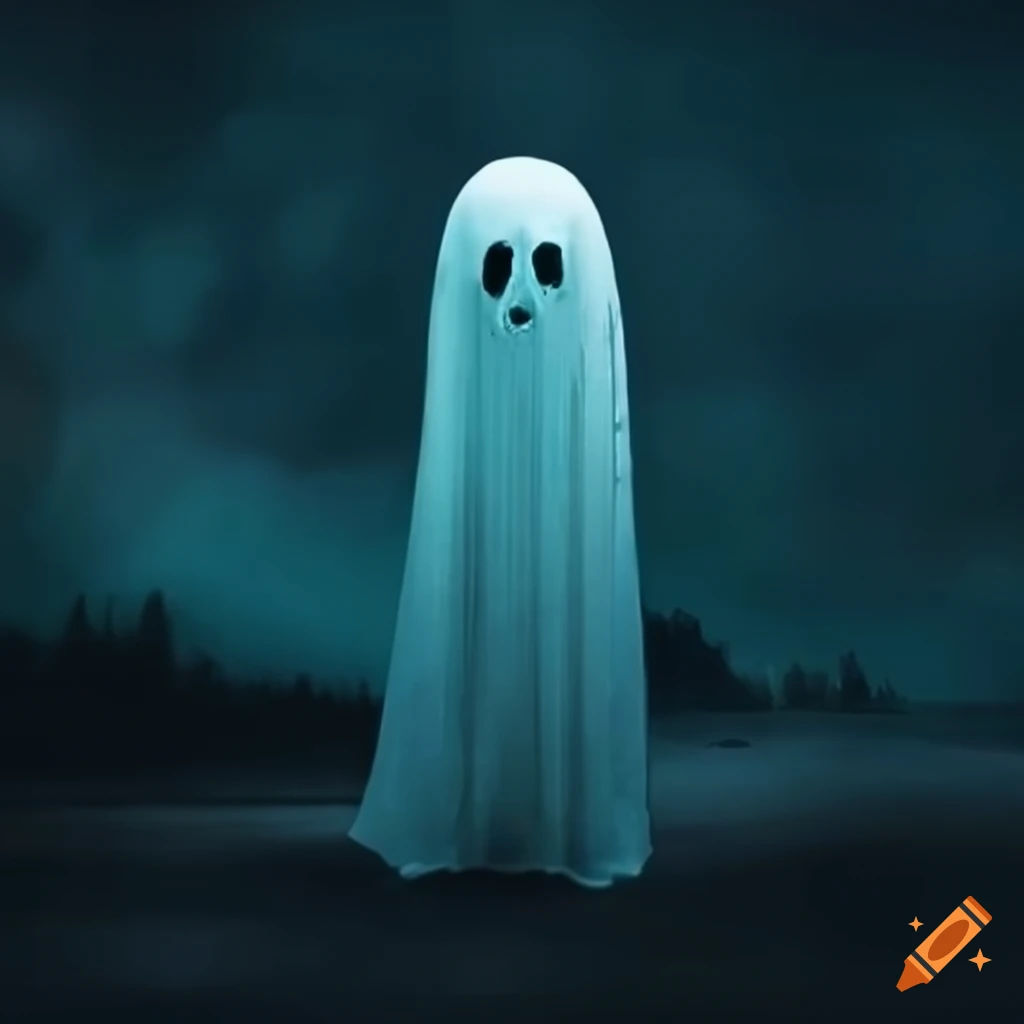 Wallpaper #R_S4OZMBKFX8bn3rxndT255 Minimalist Illustration of a Lonely Ghost