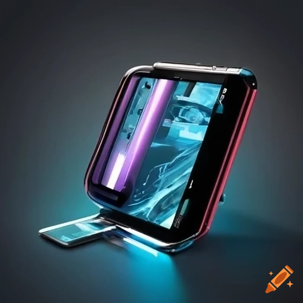 Wallpaper #zmfP-5IBSpphPi3-dpXT15 Futuristic Phone with Extendable Screen on Craiyon