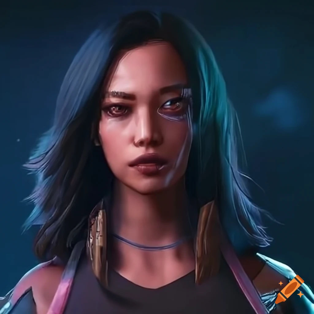 Wallpaper #Oe_RS5MBMN-XEVvVqTz_86 Portrait of a Filipina Girl Named Vanya in Cyberpunk 2077 on Craiyon