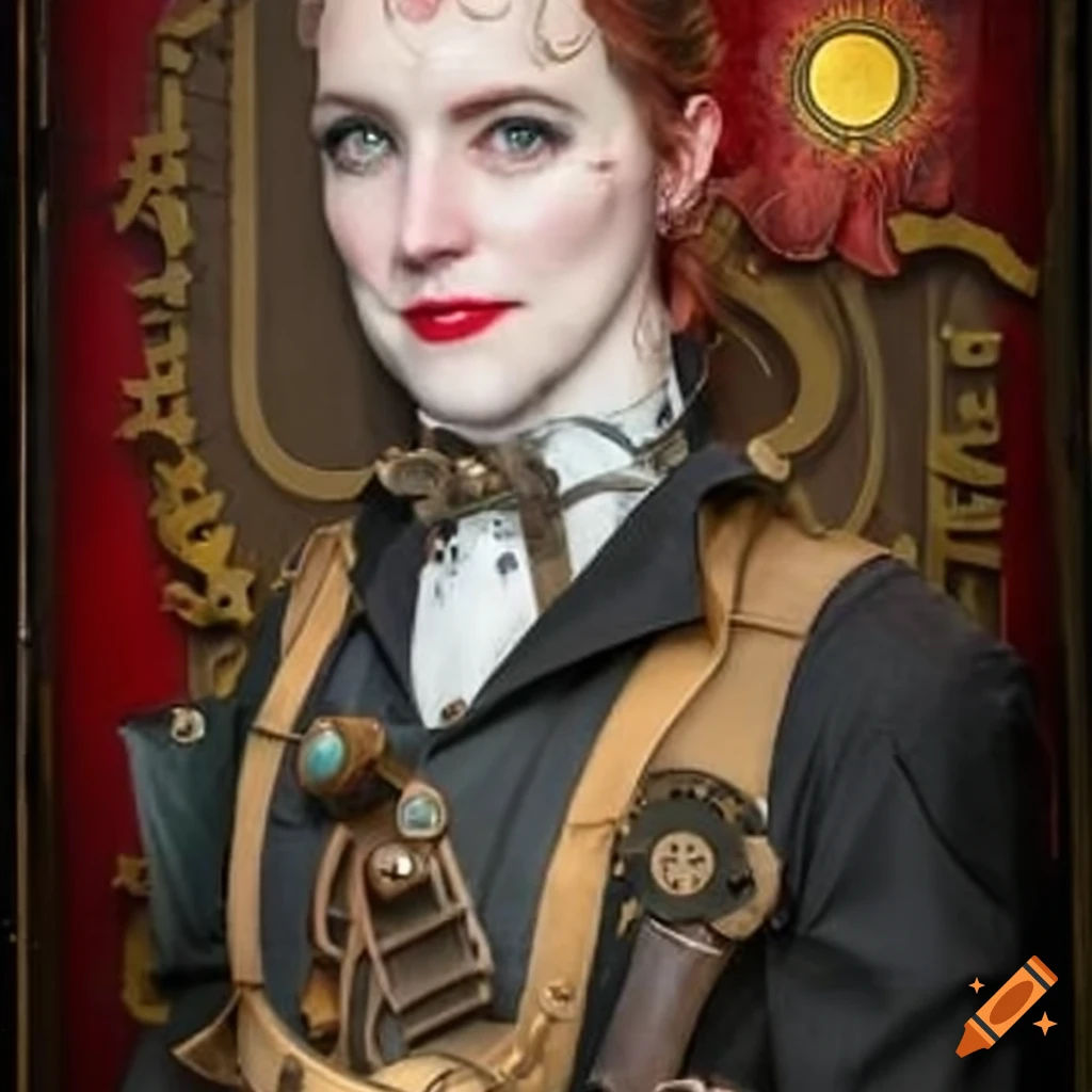 Wallpaper #jm3wa5cBycdYOYFTqXKd45 Steampunk Portrait of Nerine Storm Thompson on Craiyon