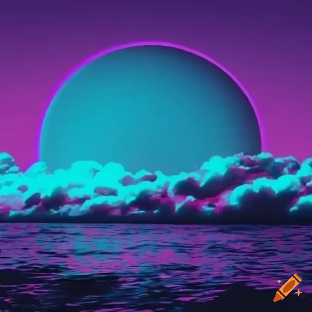 Wallpaper #sxpTTZMB1yWOL4qghntT273 Vaporwave Style Image of a Distant Cloud on Craiyon