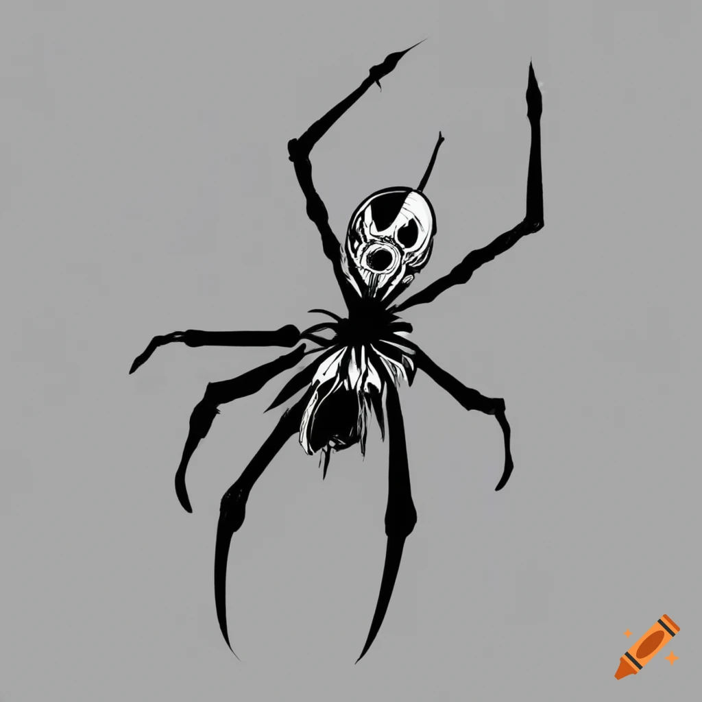 Wallpaper #ZPTDOZMBKFX8bn3rg3ez42 Black and White Manga Style Illustration of a Spider with Anime Character