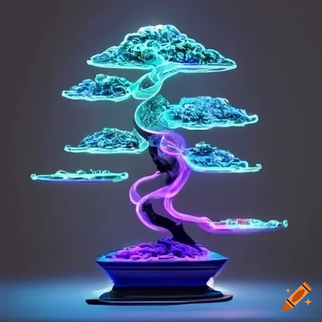 Wallpaper #jWdLE5MBSpphPi3-Rv-o123 Neon Light Bonsai Tree Sculpture on Craiyon