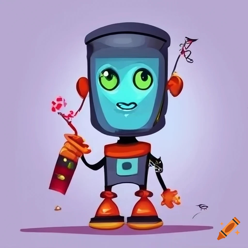 Wallpaper #H1ZKepcBsd6xcFiEl9zA91 Cartoon Style Robot Dressed as a Magician on Craiyon